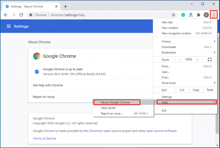 google chrome update 2020